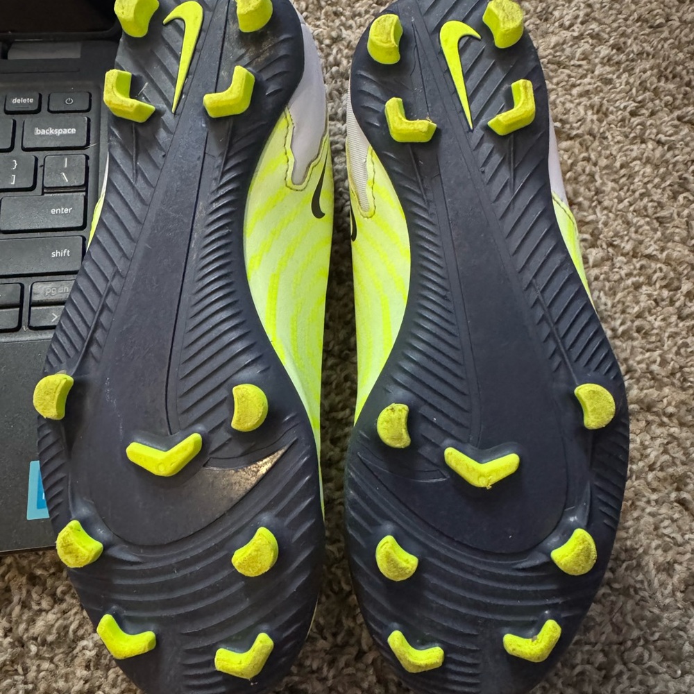Nike Black and Neon Yellow Soccer Cleats